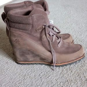 Uggs suede wedge boots